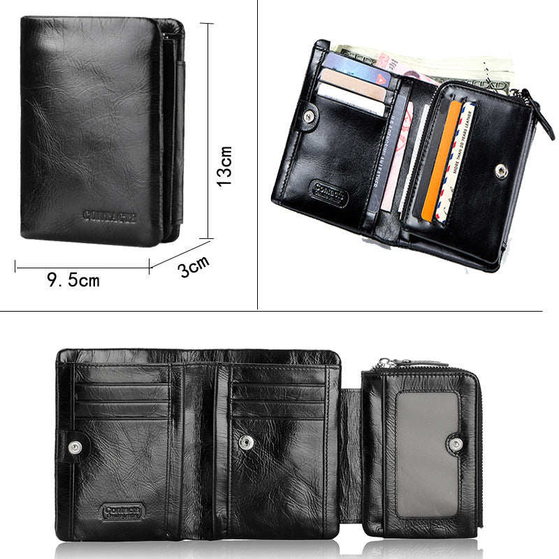 Men's Angel Large Capacity Top Layer Cowhide Fashion Men's Wallets