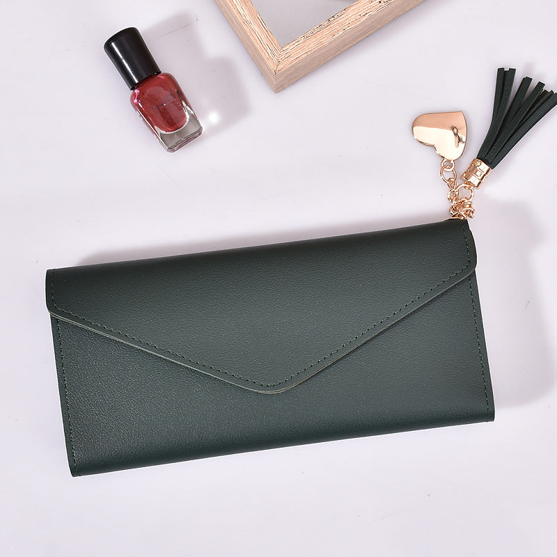 Women's Long Fashionable Korean Style Love Pendant Ladies Wallets