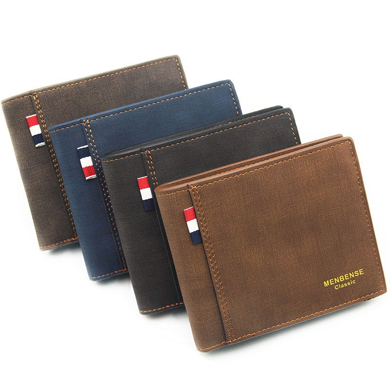 Men's Frosted Short Large Capacity Fashion Retro Men's Wallets