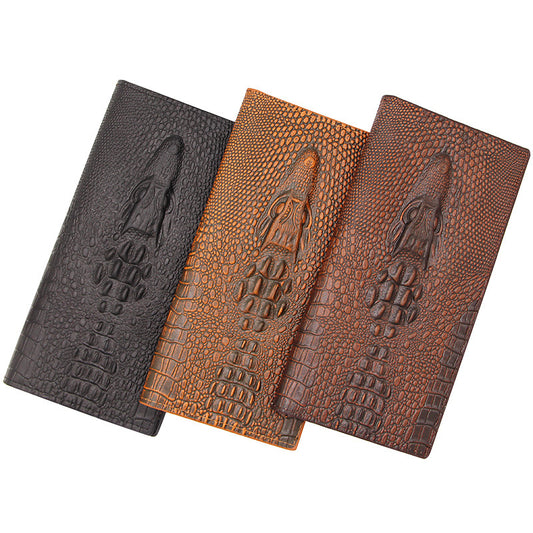 Men's Long Business Crocodile Pattern Large Capacity Men's Wallets