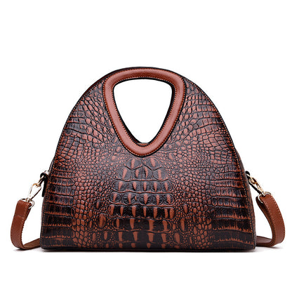 Women's Fashionable Embossed Soft Leather Vintage Handbags