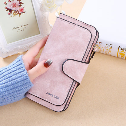 Women's Fold Fashion Multiple Slots Frosted Two-color Ladies Wallets