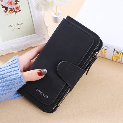 Women's Fold Fashion Multiple Slots Frosted Two-color Ladies Wallets