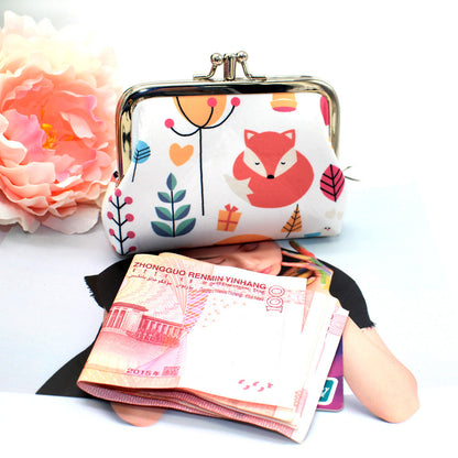 Women's Retro Rose Short Canvas Fabric Floral Ladies Wallets