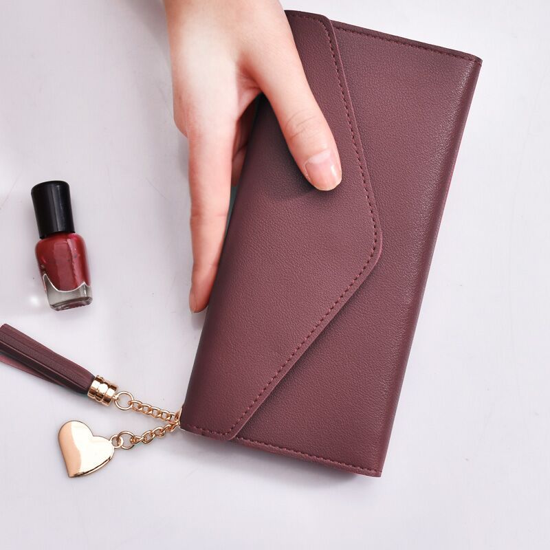 Women's Long Fashionable Korean Style Love Pendant Ladies Wallets