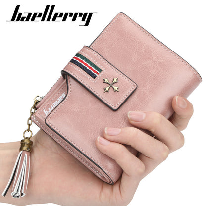 Slouchy Women's Personalized Tassel Zipper Short Purses