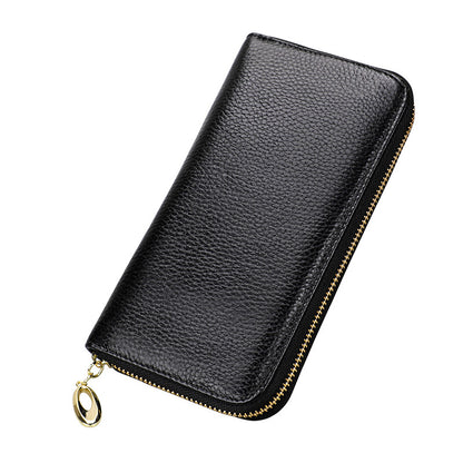 Women's Genuine Leather Clutch Large Capacity Long Ladies Wallets