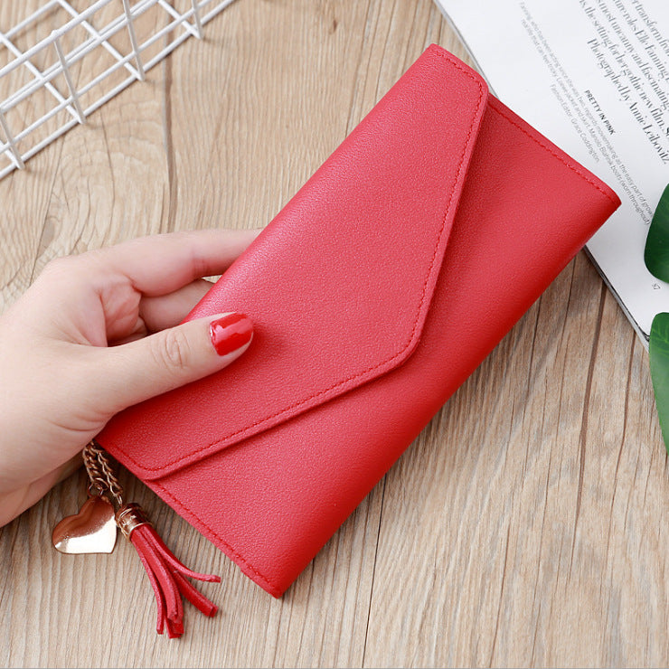 Portefeuilles pour femmes à long pompon avec pendentif Campus Portefeuilles élégants et polyvalents pour femmes