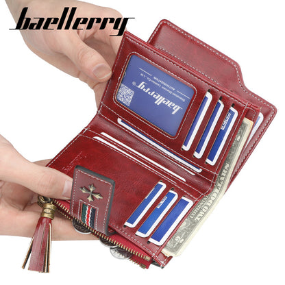 Slouchy Women's Personalized Tassel Zipper Short Purses