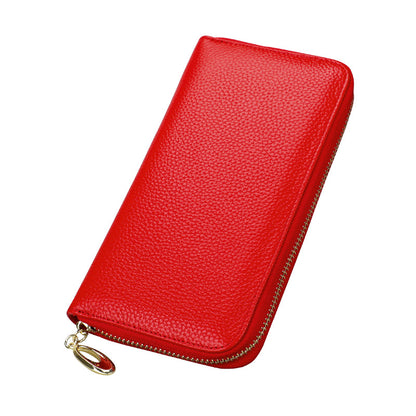 Women's Genuine Leather Clutch Large Capacity Long Ladies Wallets