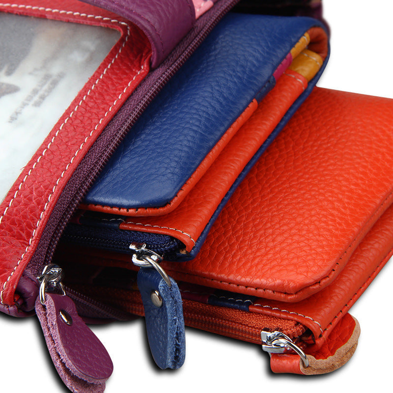 Women's Candy Color Leather Multi Slots Clutch Ladies Wallets