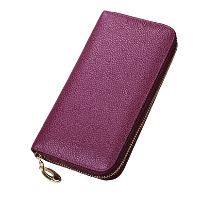 Women's Genuine Leather Clutch Large Capacity Long Ladies Wallets