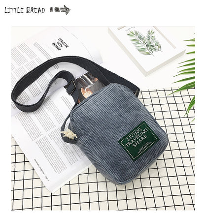 Korean Style Simple Corduroy Small Square Shoulder Bags