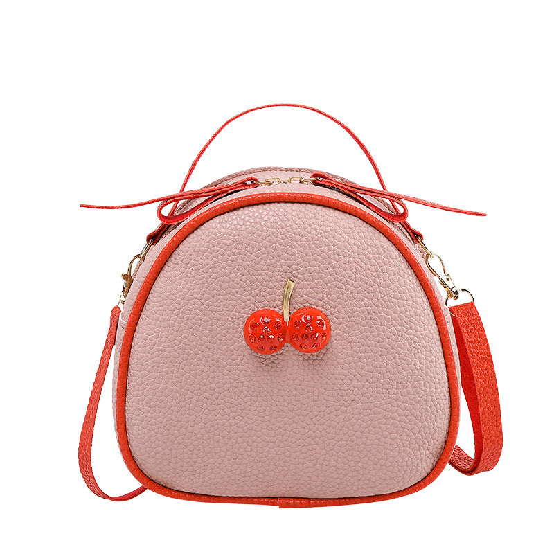 Women's Korean Style Lychee Pattern Contrast Color Phone Bags