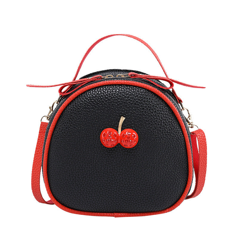 Women's Korean Style Lychee Pattern Contrast Color Phone Bags