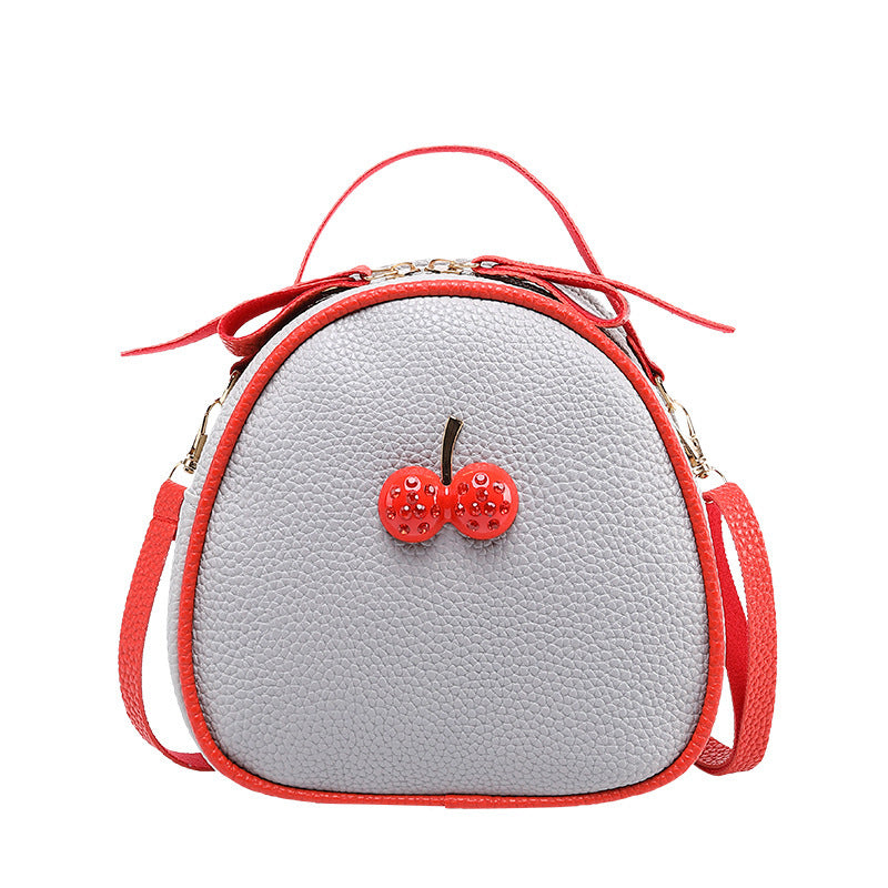 Women's Korean Style Lychee Pattern Contrast Color Phone Bags