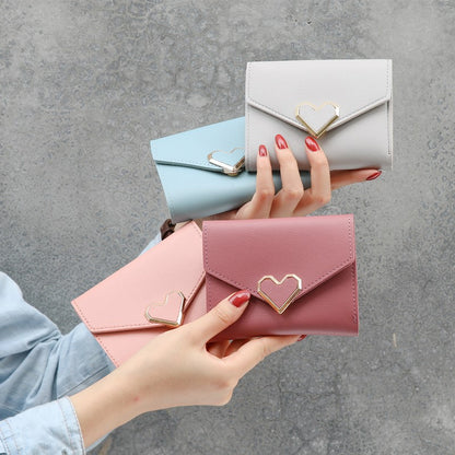 Version Female Short Chic Three Folding Fresh Ladies Wallets