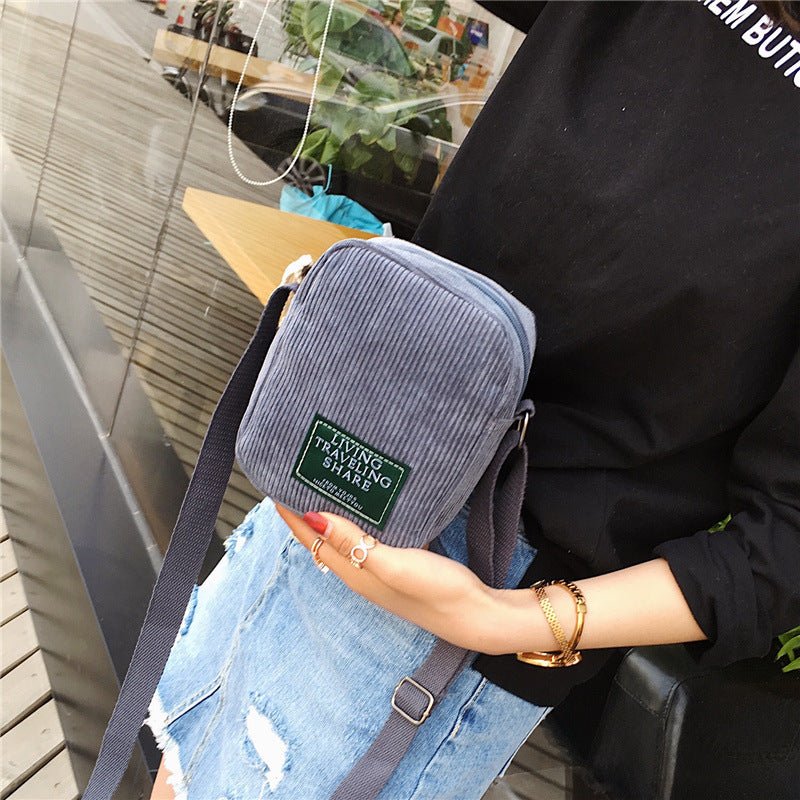 Korean Style Simple Corduroy Small Square Shoulder Bags