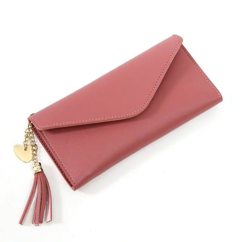 Women's Heart-shaped Pendant Simple Stylish Versatile Lychee Ladies Wallets