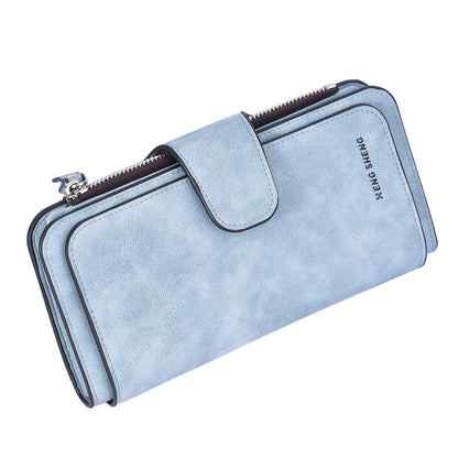 Women's Big Three Fold Fashion Multiple Slots Frosted Ladies Wallets