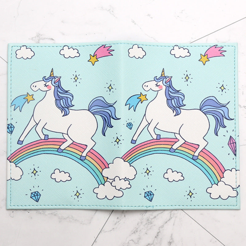 Unicorn Imitation Leather Passport Cover Protective Id Package