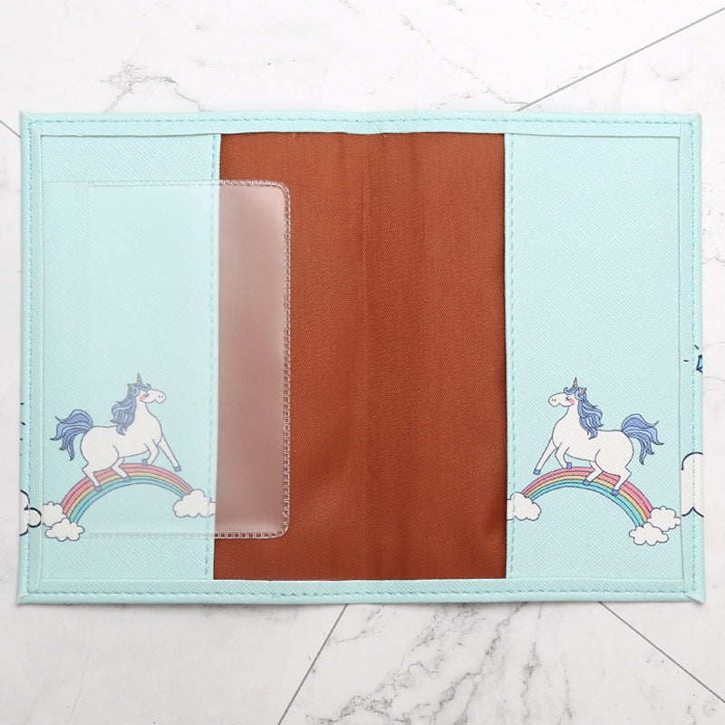 Unicorn Imitation Leather Passport Cover Protective Id Package