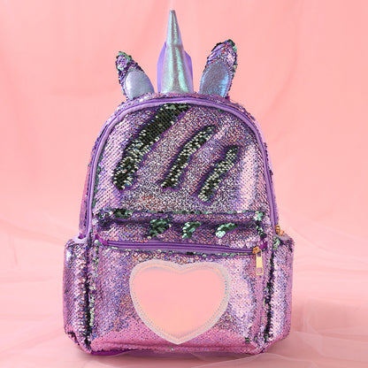 Sacs d'école à paillettes pour filles et filles, motif licorne, mignons, pour écolières du primaire