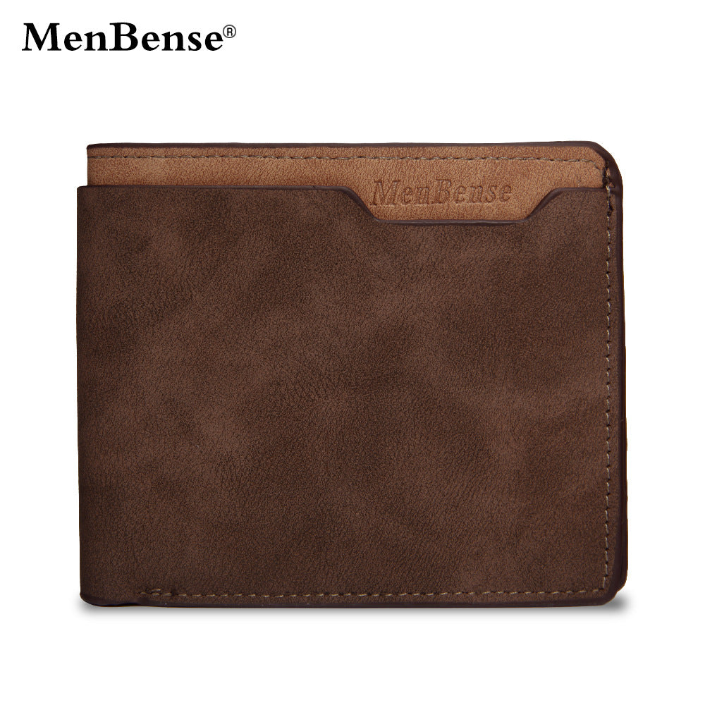 Men's Short Matte Leather Fashion Leisure Men's Wallets