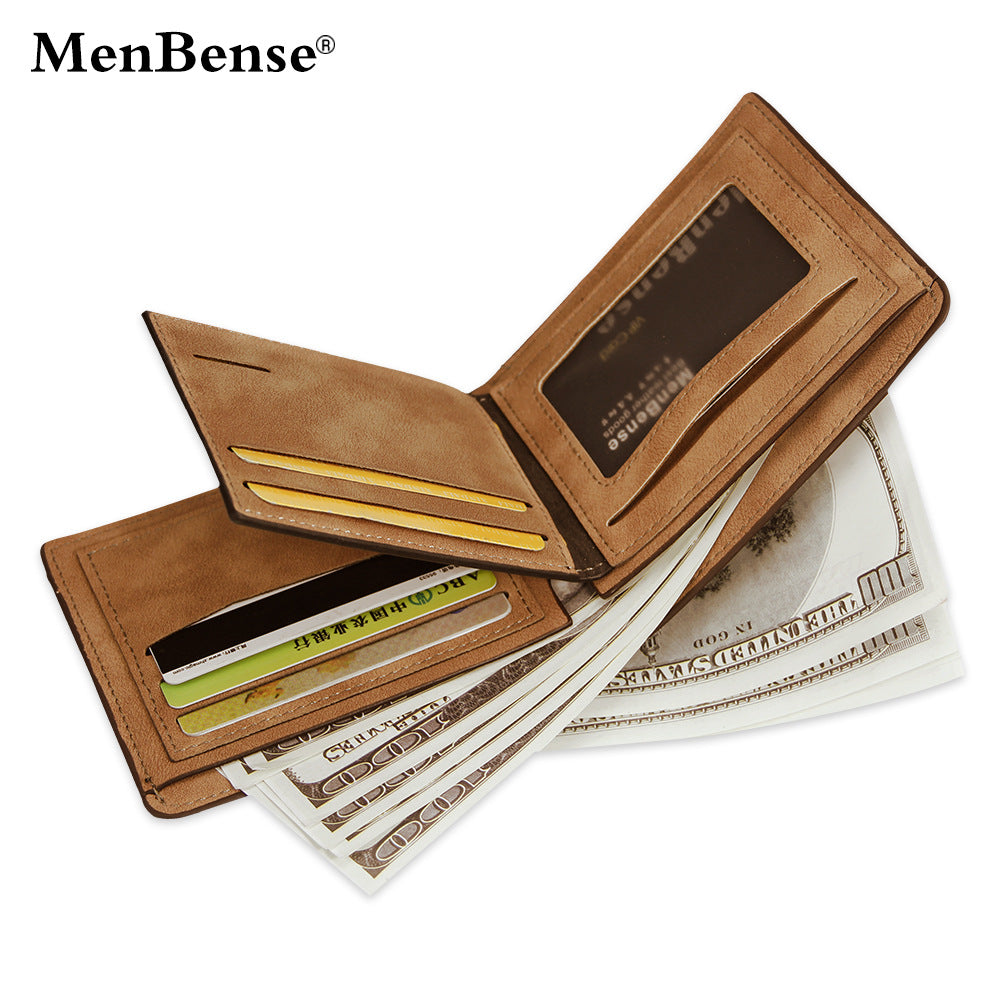 Men's Short Matte Leather Fashion Leisure Men's Wallets