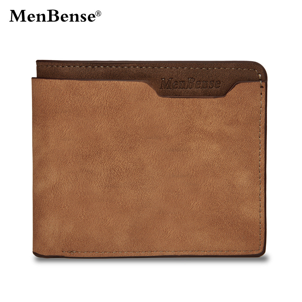 Men's Short Matte Leather Fashion Leisure Men's Wallets