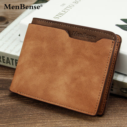 Men's Short Matte Leather Fashion Leisure Men's Wallets