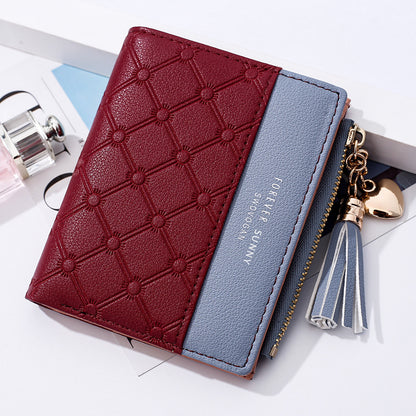 Women's Short Zip Korean Style Tassel Simple Ladies Wallets