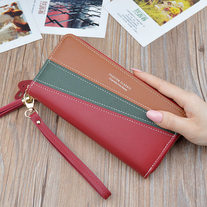 Women's Zipper Female Korean Style Stitching Contrast Color Bags