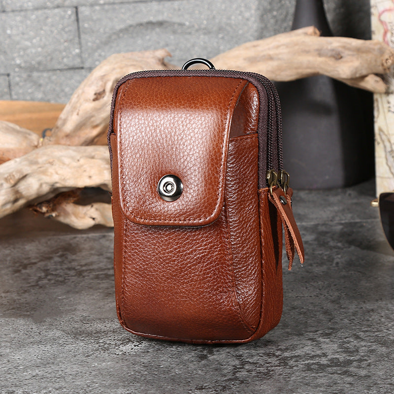 Multifunctional Inch Leather Mobile Pouch Vertical Men's Waist Packs