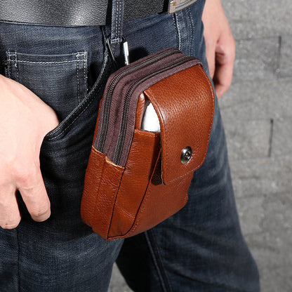 Multifunctional Inch Leather Mobile Pouch Vertical Men's Waist Packs