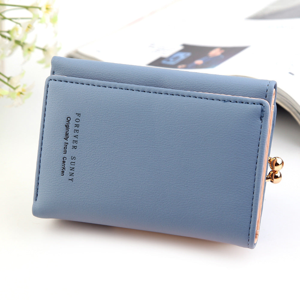 Women's Short Korean Multiple Slots Personalized Leather Ladies Wallets