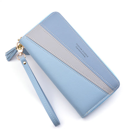 Women's Zipper Female Korean Style Stitching Contrast Color Bags