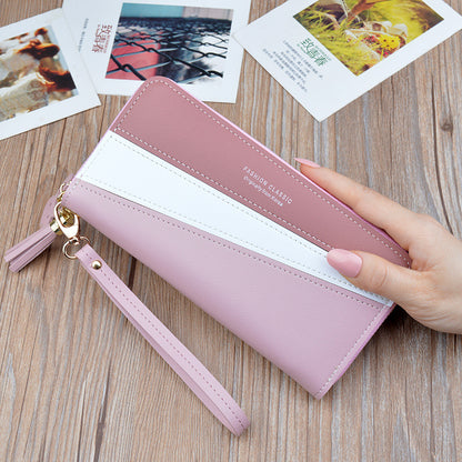 Women's Zipper Female Korean Style Stitching Contrast Color Bags