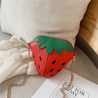 Chaîne de fraises pour enfants Mignon petit mini-fruit Sacs à bandoulière pour enfants