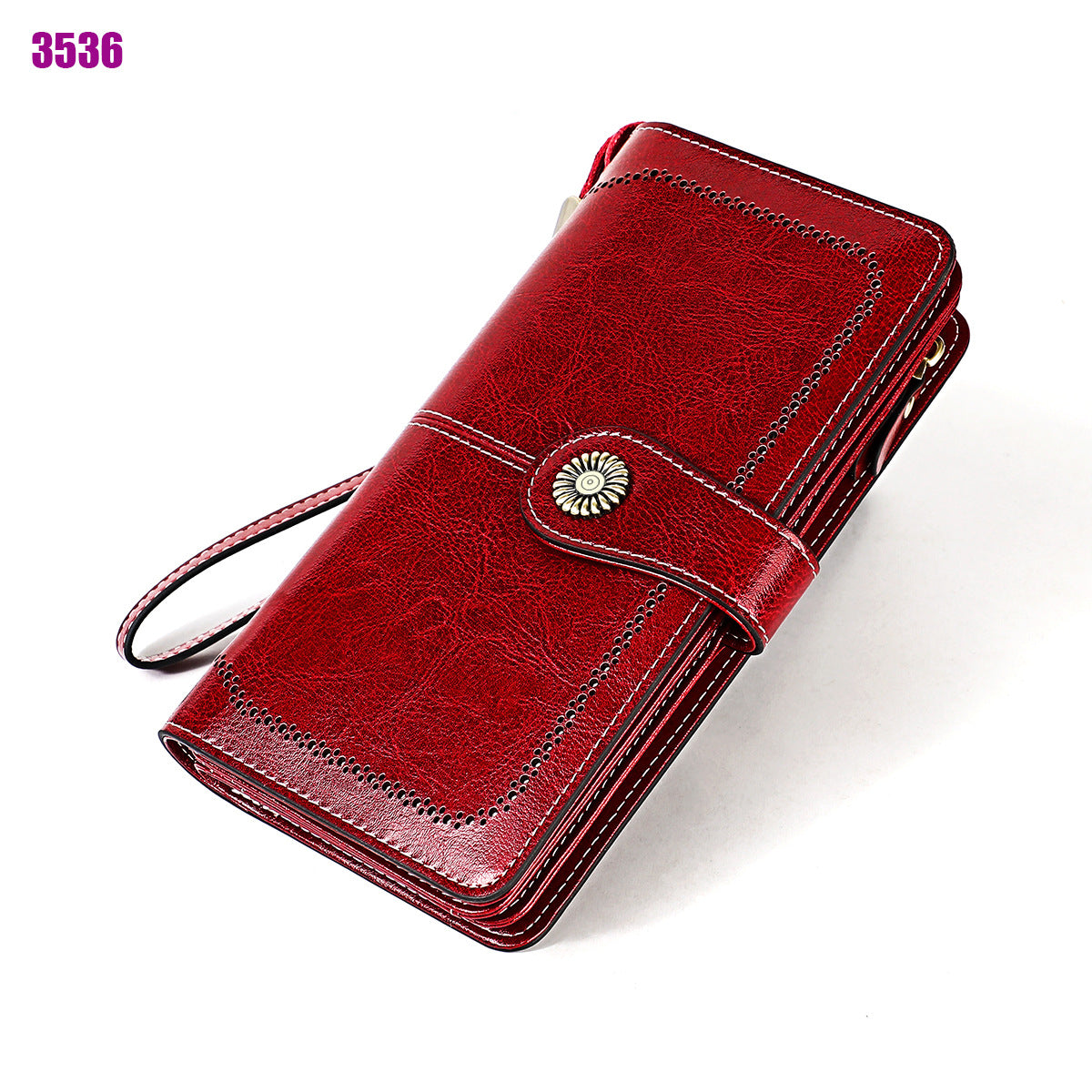 Women's Retro Oil Wax Skin Long Clutch Ladies Wallets