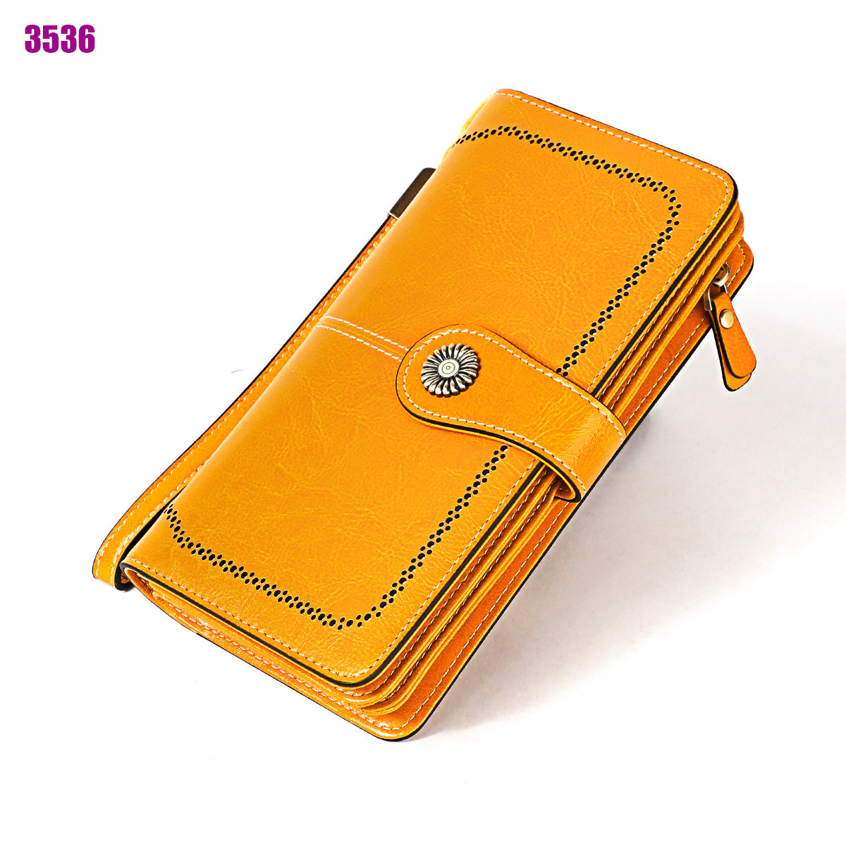 Women's Retro Oil Wax Skin Long Clutch Ladies Wallets