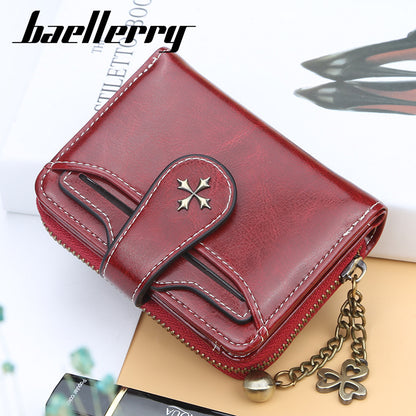 Women's New Fashion Short Chic Zipper Buckle