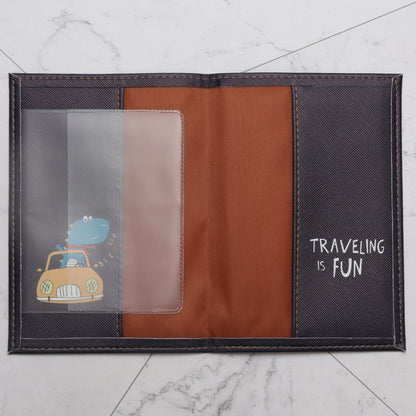 Pochette pour passeport en similicuir avec impression