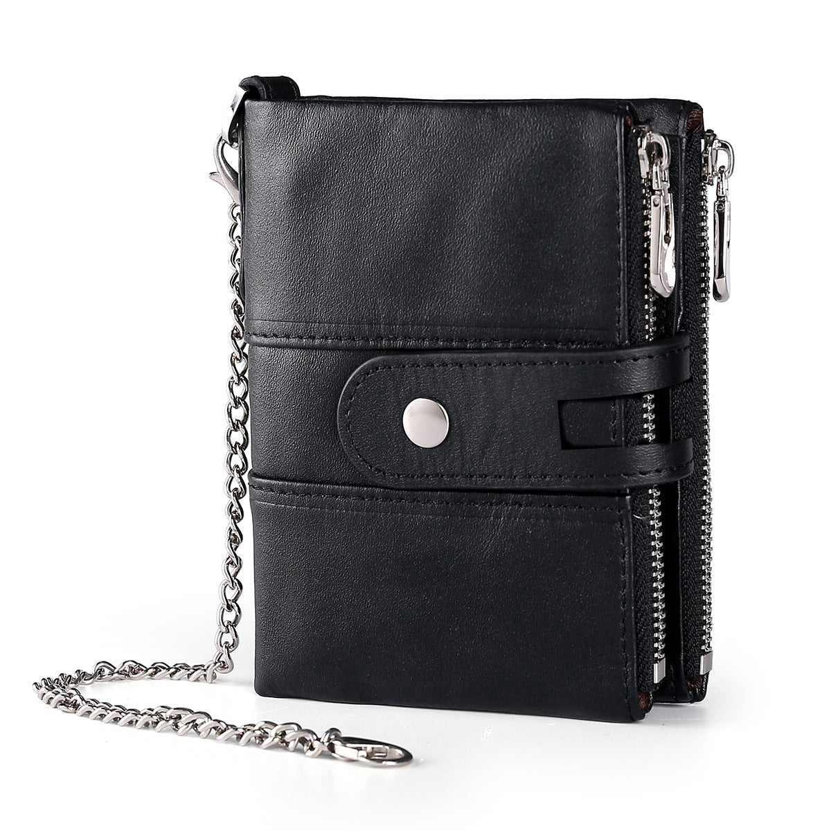 Men's Oil Wax Leather Zipper Hasp Clutch Men's Wallets