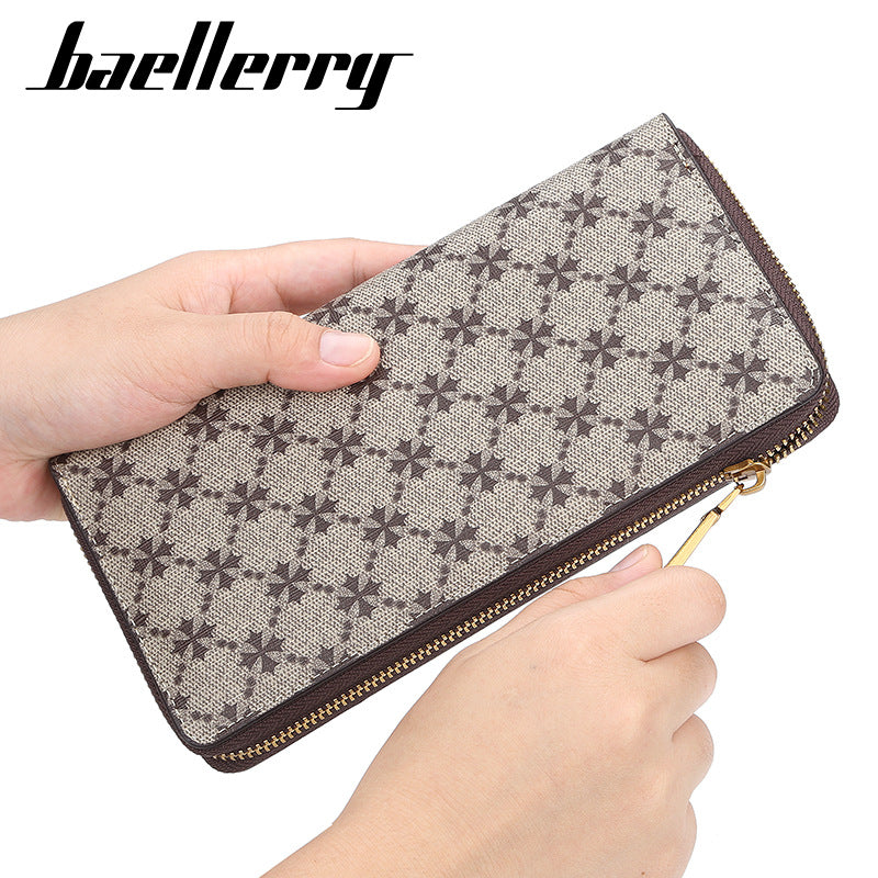 Women's Retro Long Old Pattern Zipper Mobile Ladies Wallets