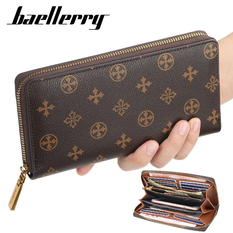 Women's Retro Long Old Pattern Zipper Mobile Ladies Wallets