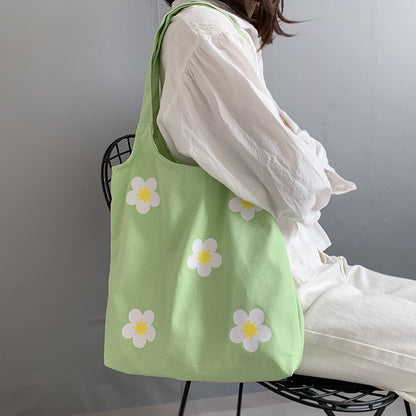 Ya Flower Canvas Female One Fresh Artistic Cloth Shoulder Bags