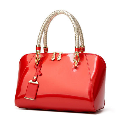 Women's Patent Leather Shiny Boston Fashion Handbags