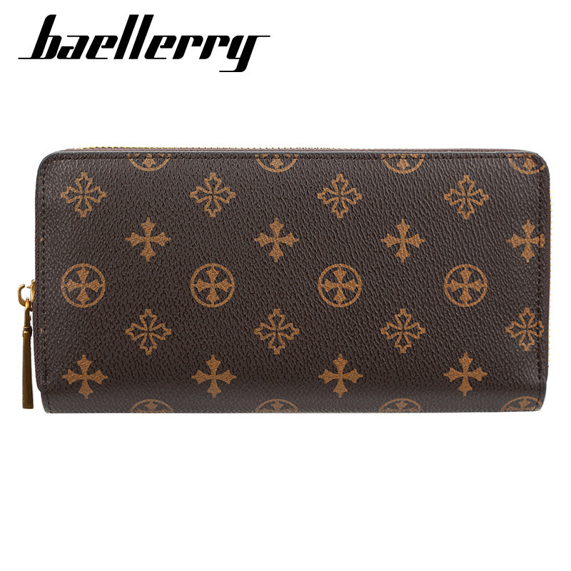 Women's Retro Long Old Pattern Zipper Mobile Ladies Wallets