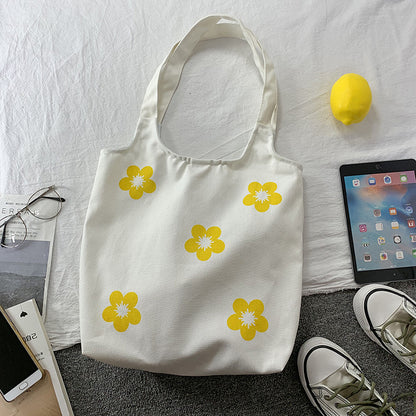 Ya Flower Canvas Female One Fresh Artistic Cloth Shoulder Bags